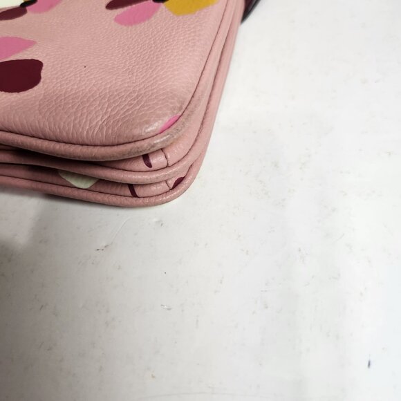 Kate Spade Jackson Leather Triple Gusset Dusk Buds Pink Floral Crossbody - Picture 6 of 13